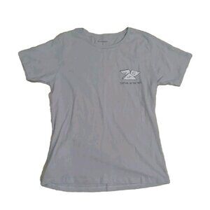 Mimi & August Tee Womens L Blue Gray Texting in the 90s Graphic